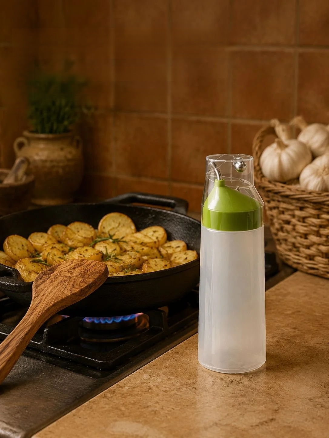 Botella de aceite a prueba de fugas