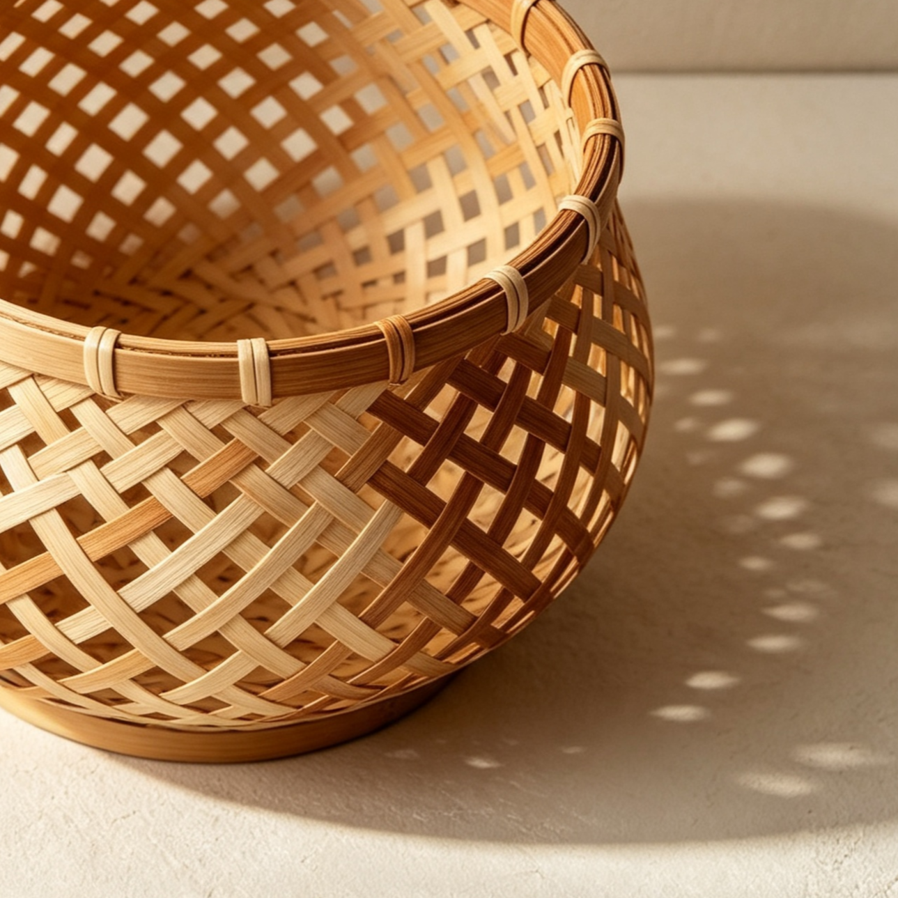 Bamboo woven storage baskets (3 pieces)