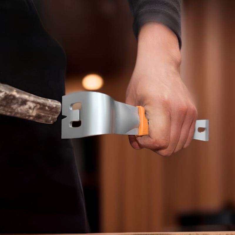 ステンレス製バール 多機能装飾スクレーパー木工ゴムハンドル ノンスリップ・ネイル・ピッカー・バール