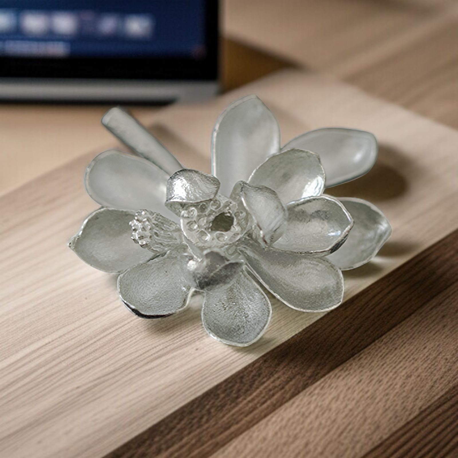 고급 메탈 미니 연꽃 선향 베이스 정면 사진