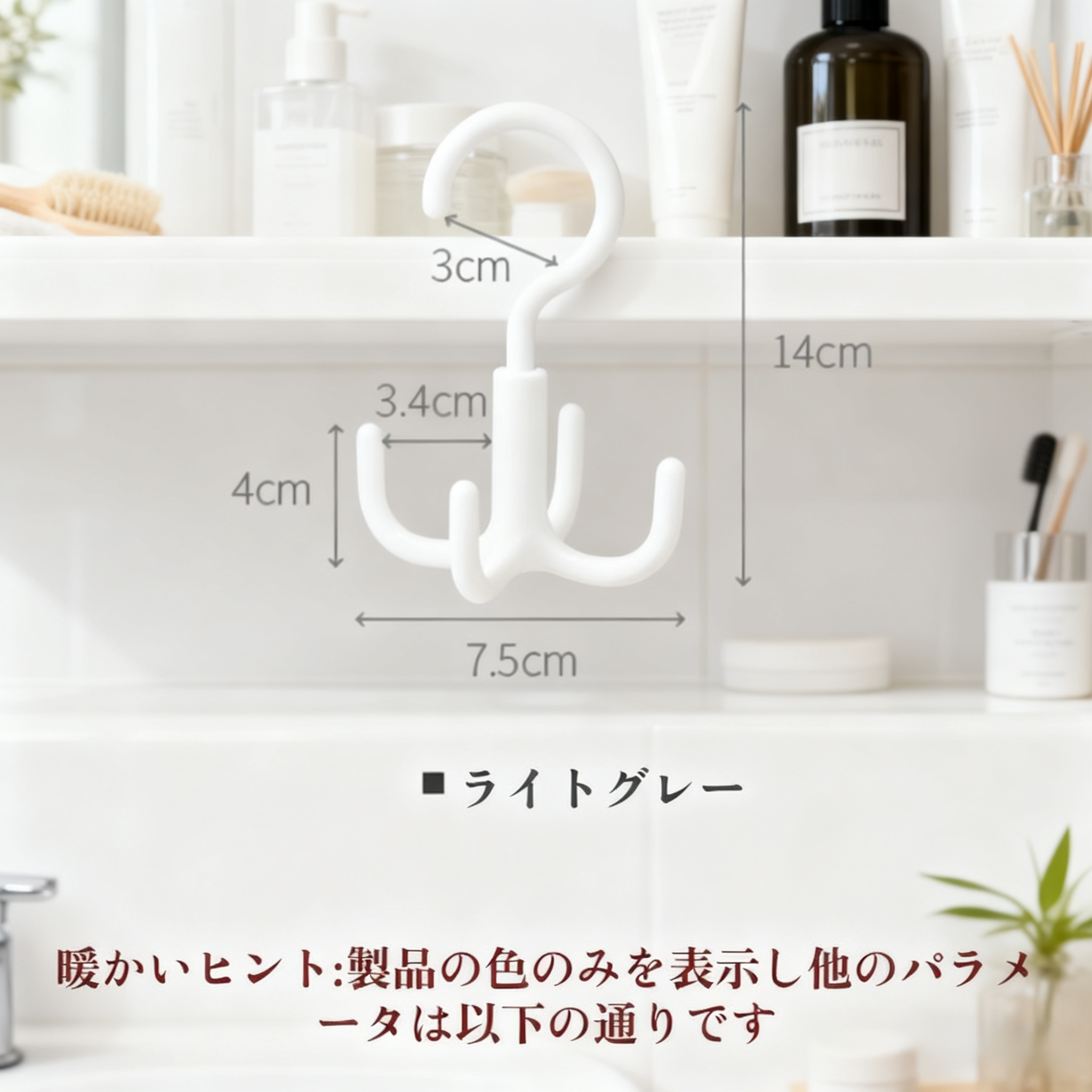 多機能回転式四爪フック収納ラック