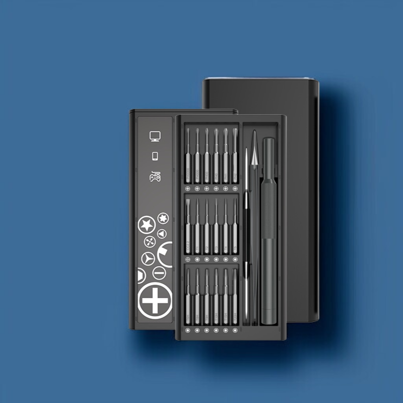 Kompaktes Multifunktions-Schraubendreher-Set mit magnetischem Edelstahl-Organizer