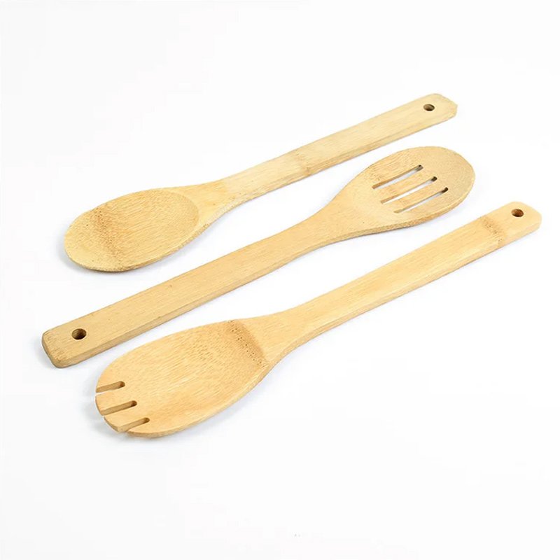 Wooden kitchenware spatula set
