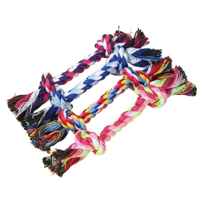 二重編み綿糸歯洗浄ロープ犬