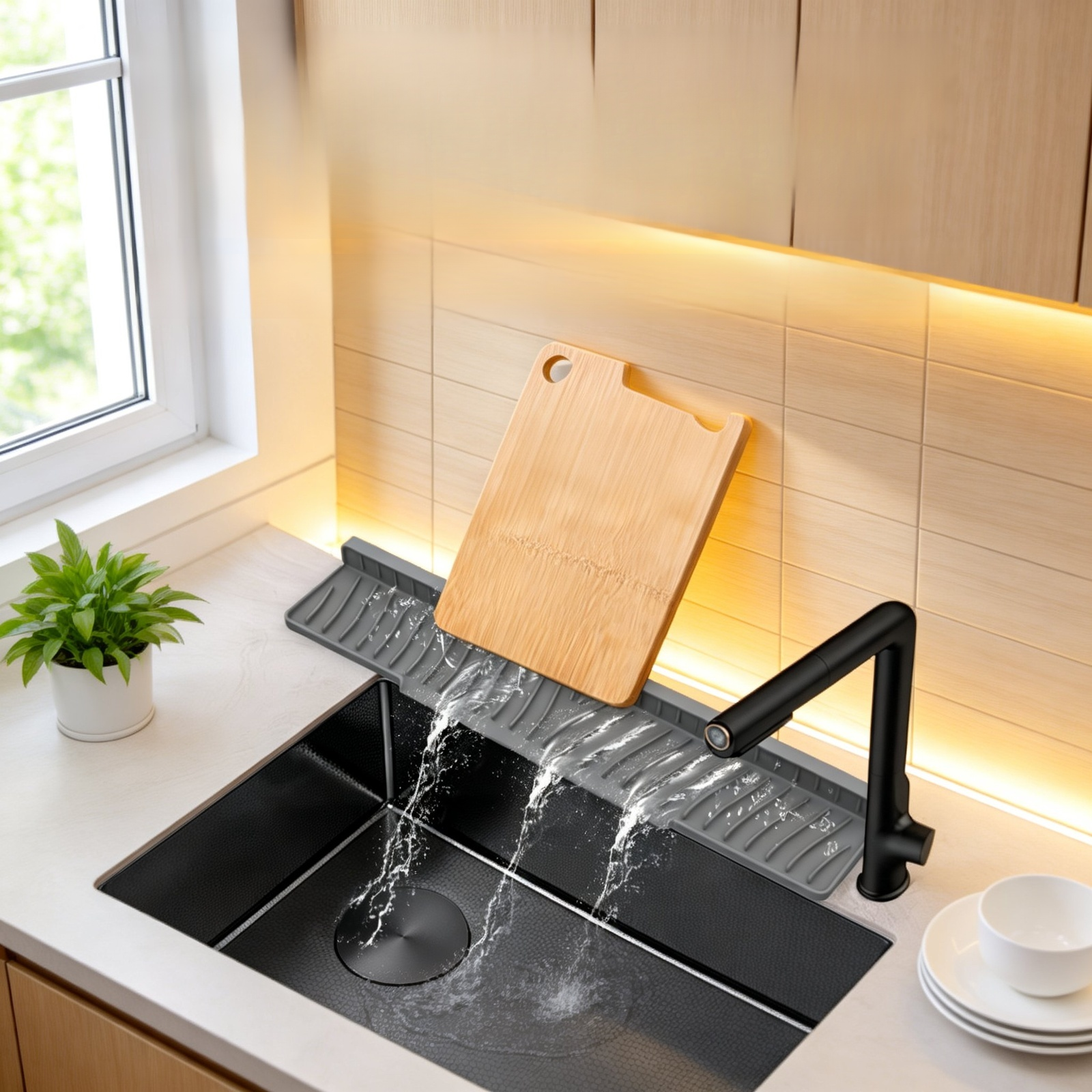 Schmalseitige, quadratische Silikon-Ablaufmatte für Poolplattform