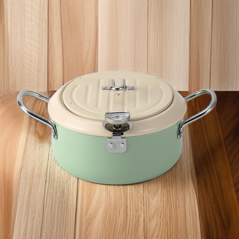 Friteuse multifonction japonaise avec thermomètre intégré, idéale pour tempura