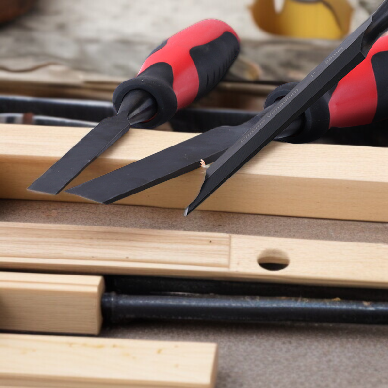 木工彫刻用具セット ハンドメイド特殊平ノミ 大工たたき トリミングノミ スルーハンドル 木工彫刻セット
