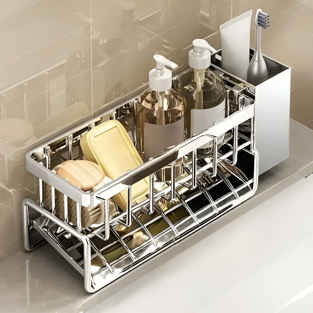Kitchen Sponge Rag Storage Basket Dishwashing Sink Organizer