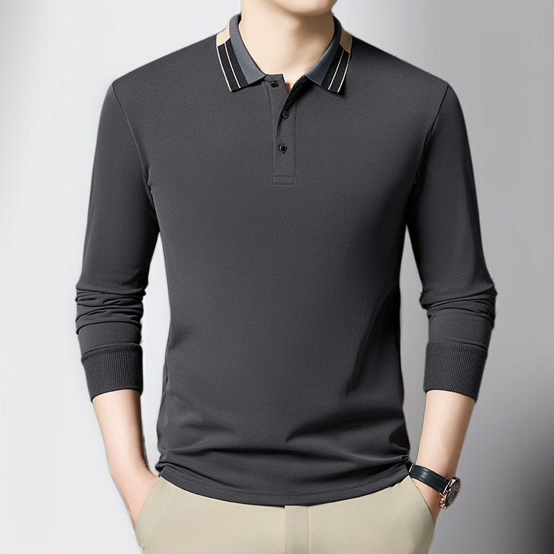 패션 얇은 중년 남성 긴팔 셔츠 터틀넥 솔리드 레깅스 긴팔 셔츠 캐주얼 패션 레깅스