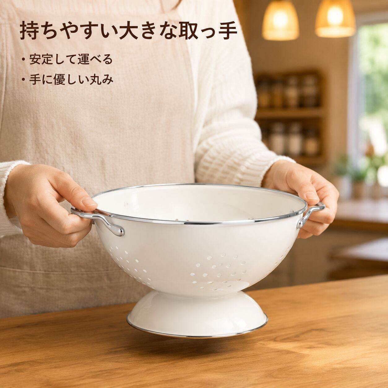 イケア ホーローコランダー 多機能フルーツ・野菜水切りバスケット