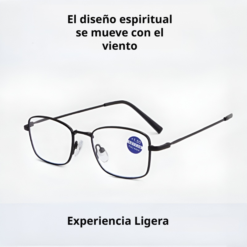 Gafas para presbicia de metal con marco completo y filtro de luz azul