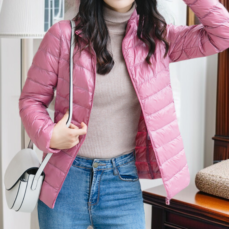 秋冬女士羽絨外套穿搭示範