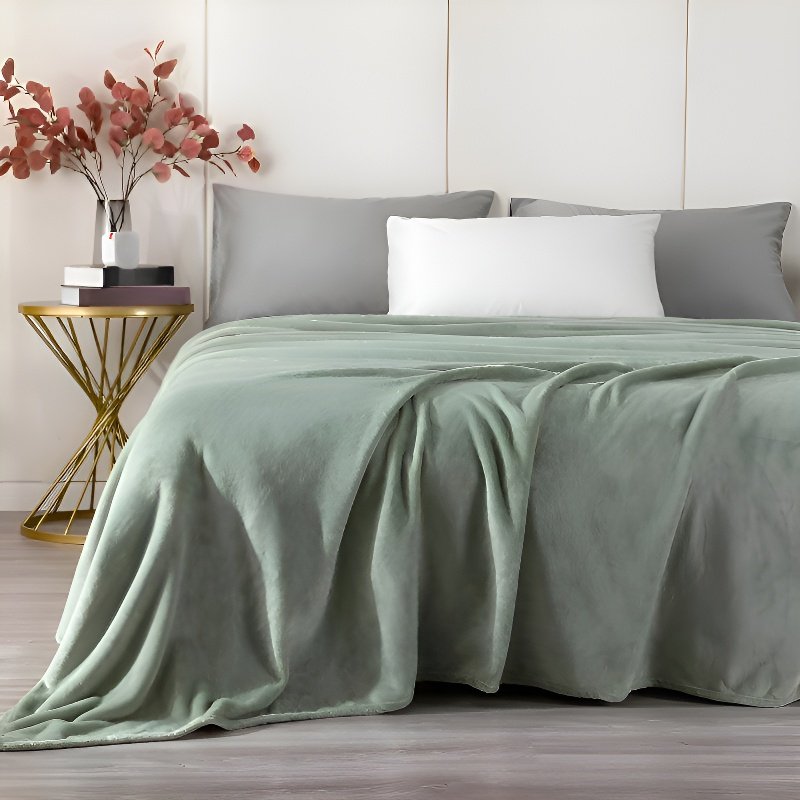 북유럽 플란넬 홑겹 담요 퓨어 컬러  심플 담요