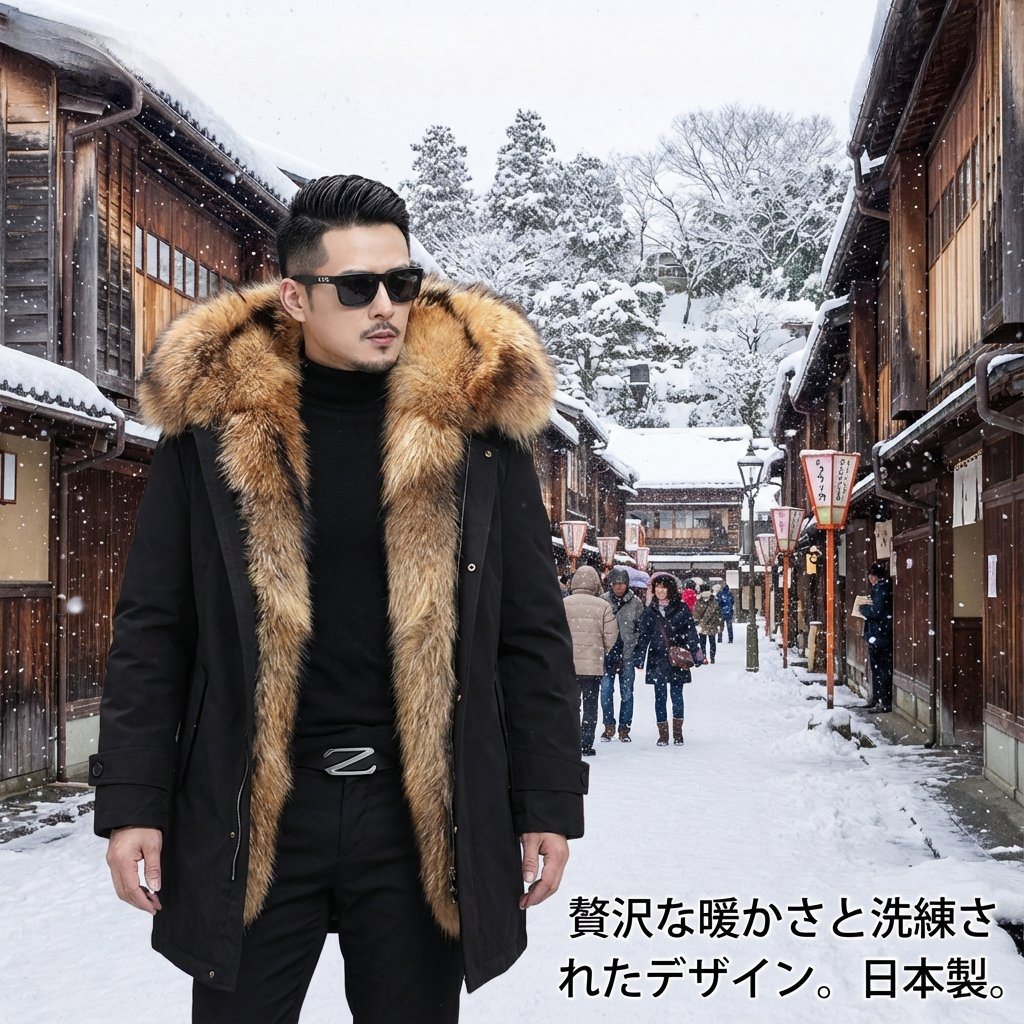 ワイルドなメンズミンクコート