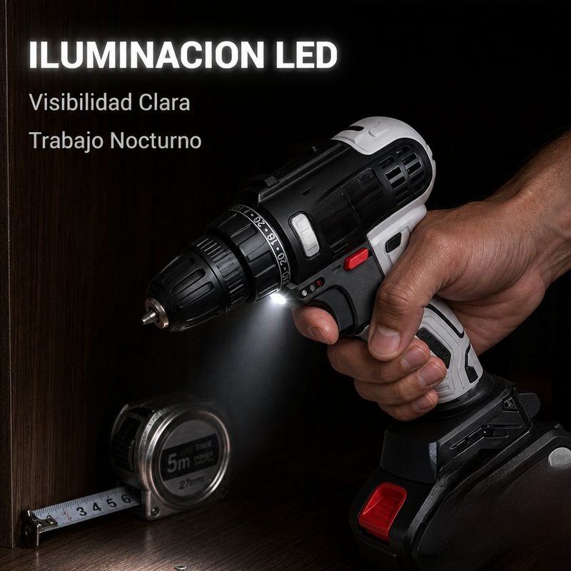 Taladro eléctrico multifuncional de litio alemán para el hogar, destornillador de impacto