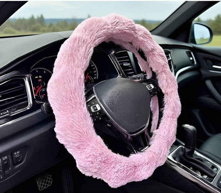 Universal fit bubble velvet steering wheel cover
