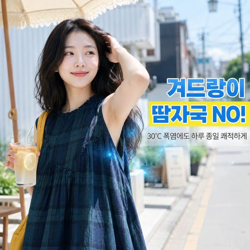 빅사이즈 체크 면마 프릴 민소매 드레스