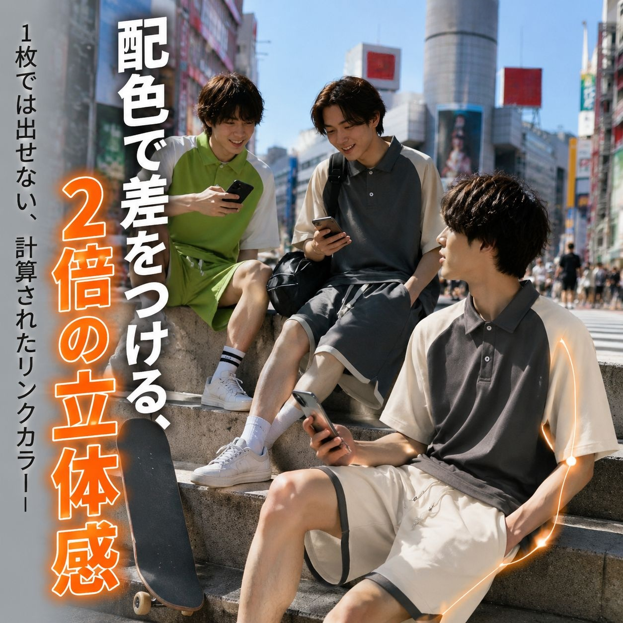 メンズファッショントレーニング2点セット（ワイドパンツ＋トップス）