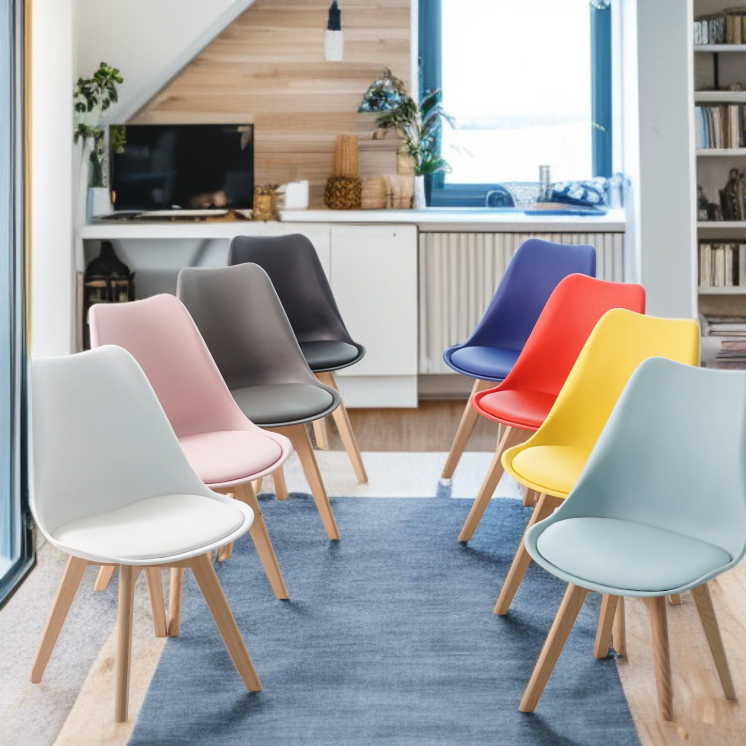 미니멀리즘 원목 의자