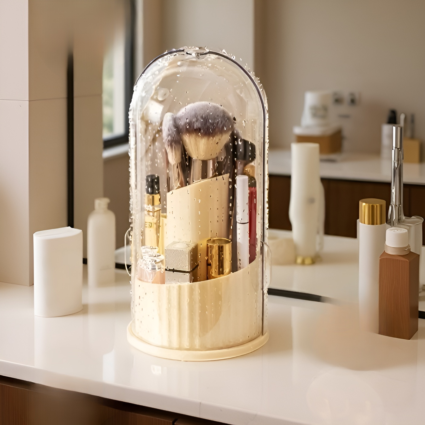 高顏值360度旋轉化妝刷收納筒