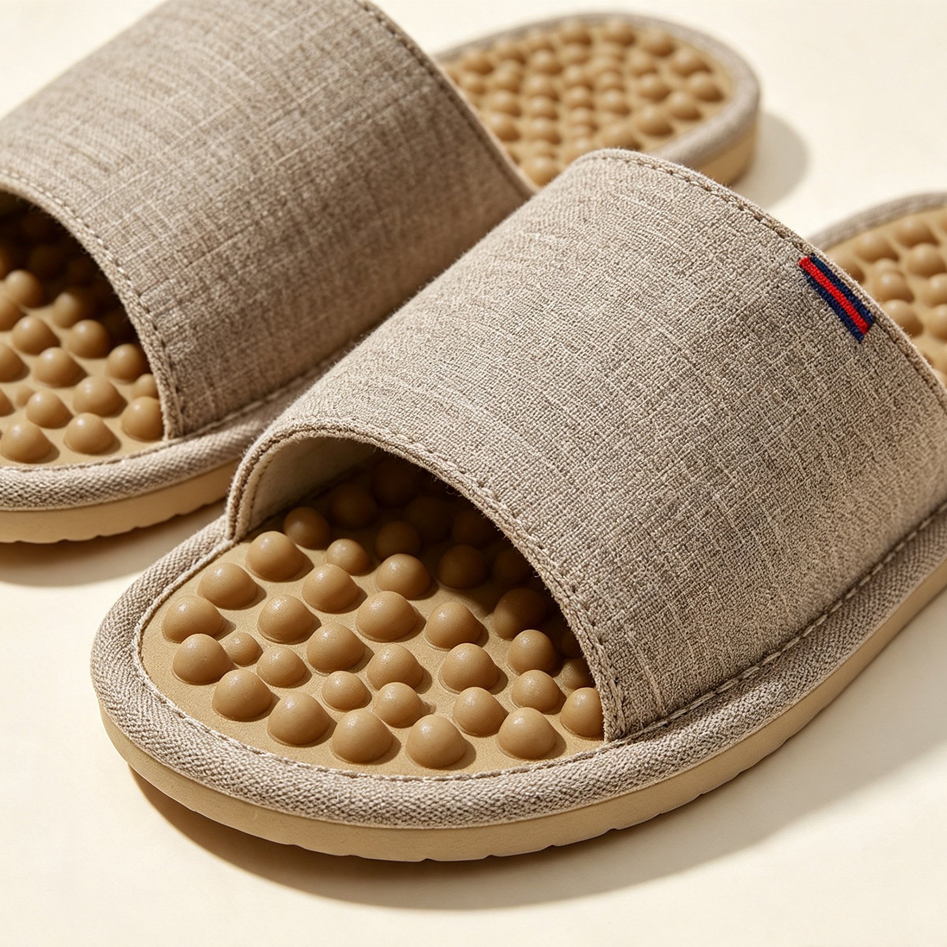 Linen foot massage slippers