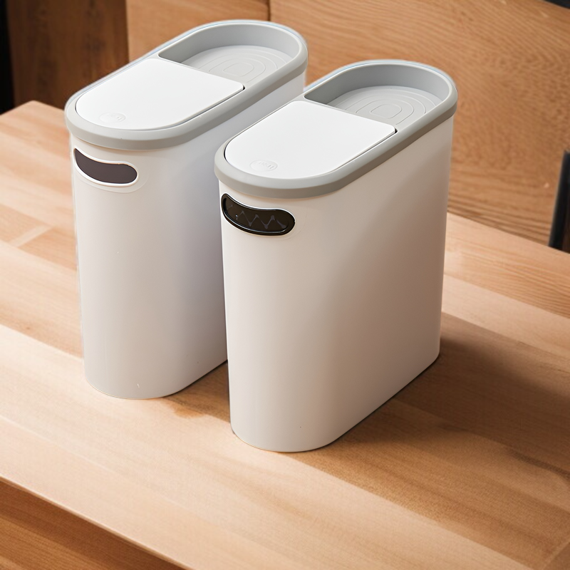クリエイティブゴミ箱 家庭用トイレゴミ箱 リビングルーム キッチンゴミ箱 バスルーム 隙間ゴミ箱 蓋付き プッシュ式ゴミ箱