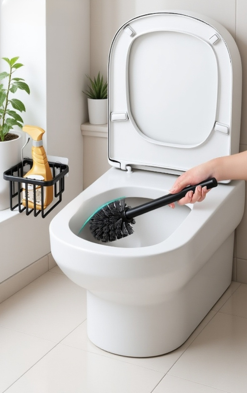 인체공학적 디자인의 변기 브러시 손잡이