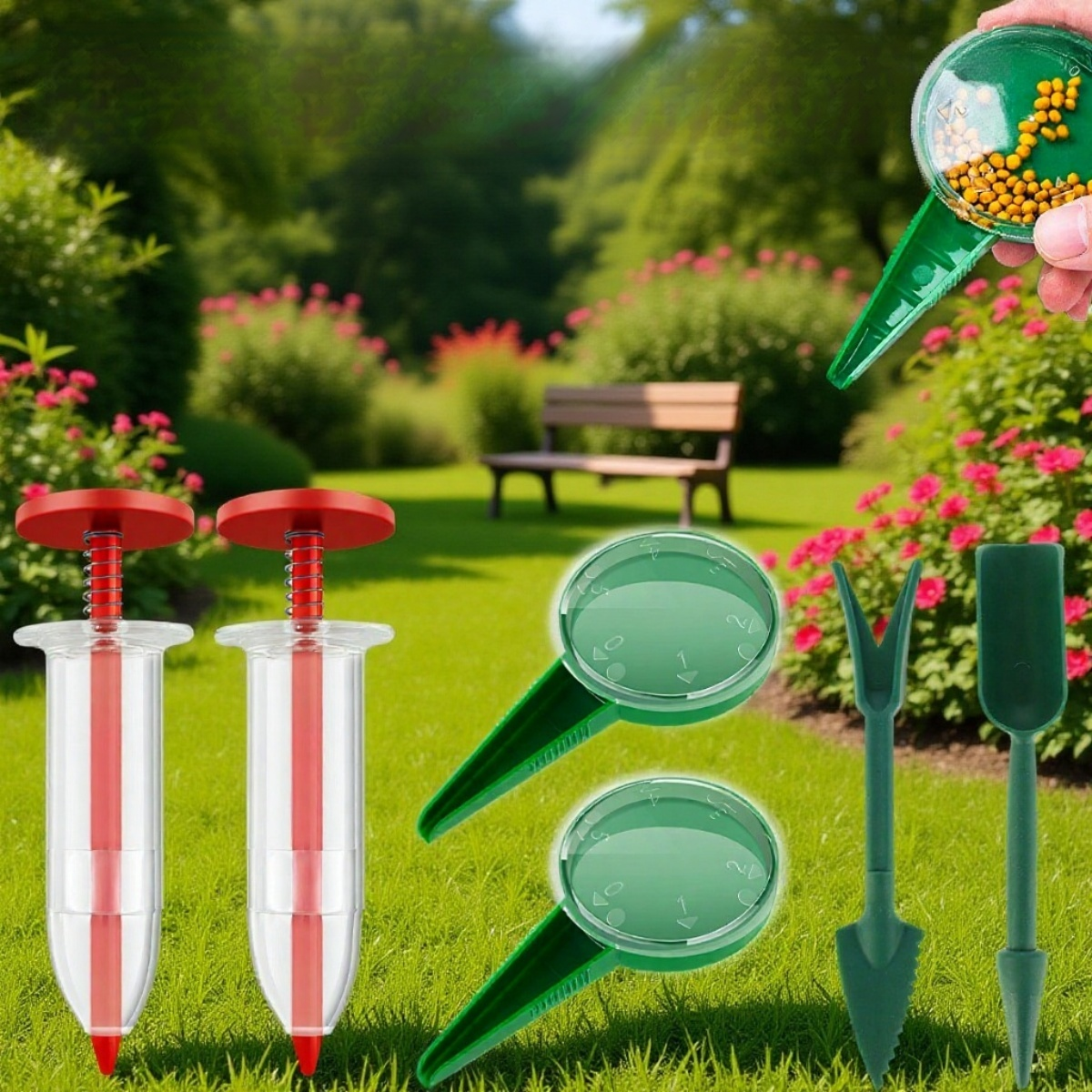 6 darabos mini vetőeszköz készlet, kézi magvető kertészeti szerszámok