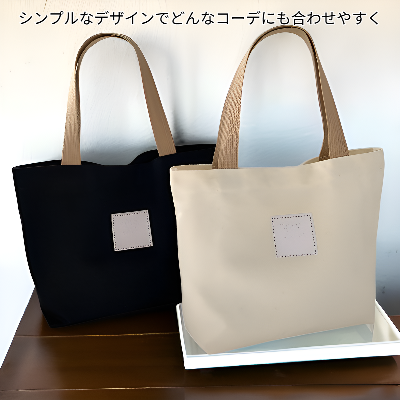シンプル大容量キャンバスハンドバッグ レディース 通勤必需品