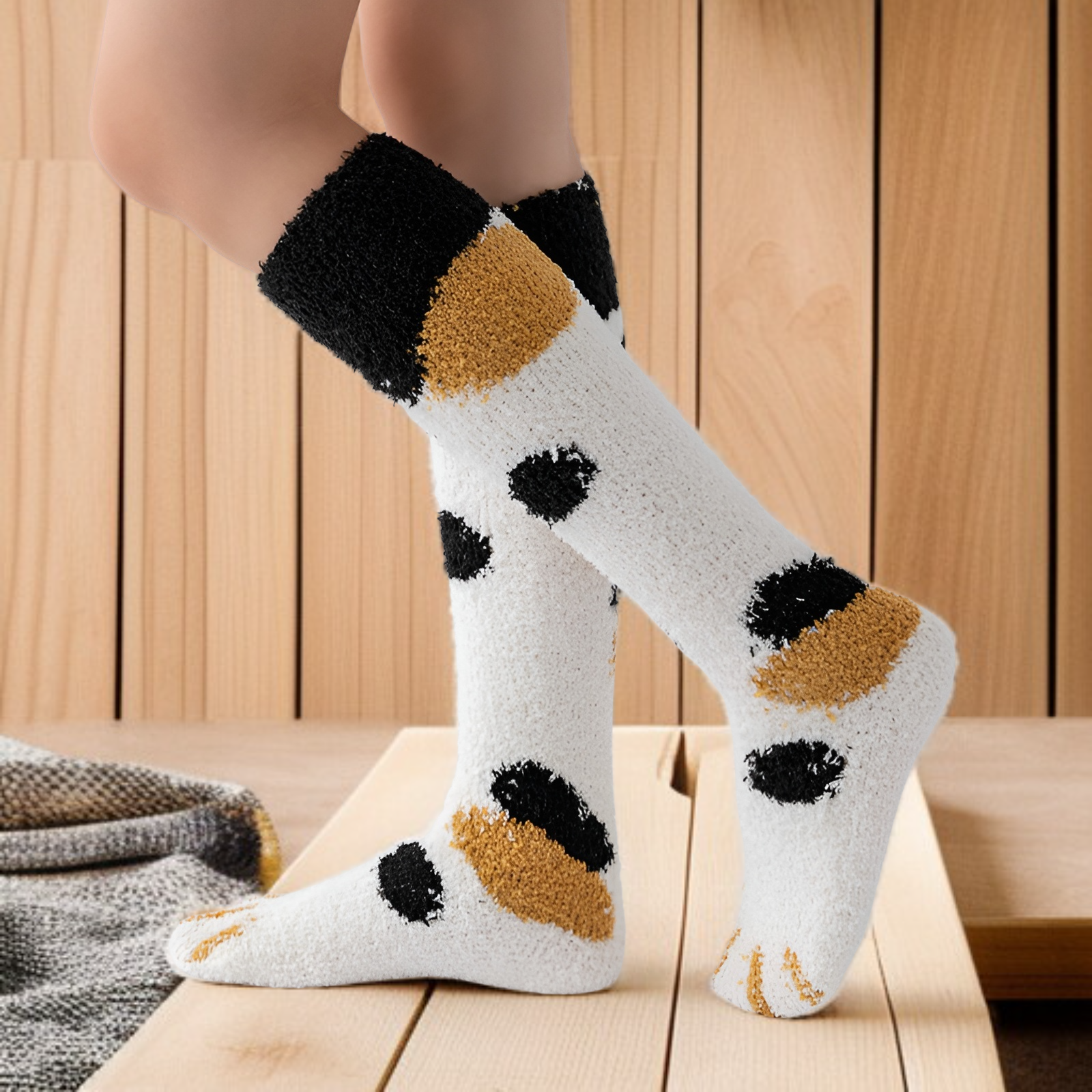 コーラルフリースの室内用ソックス