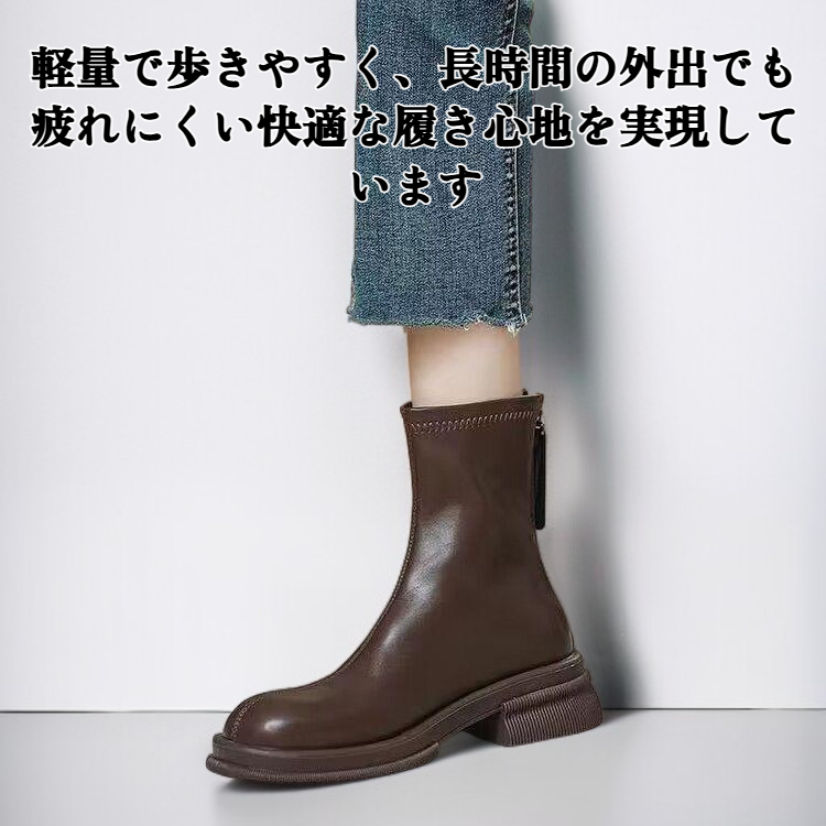 フリース裏地付きアンクルブーツ全体画像