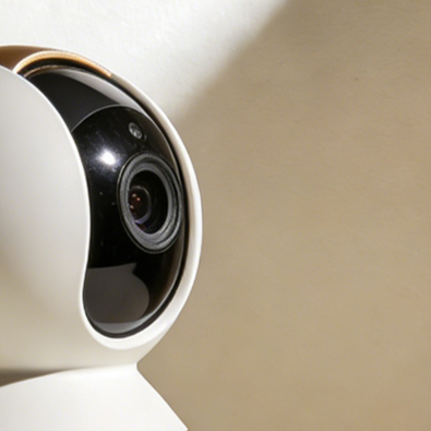 Smart security camera showing night vision capability