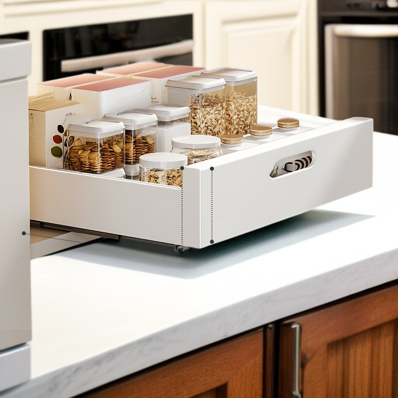 ชั้นวางตู้ลิ้นชักสำหรับจัดเก็บในครัว