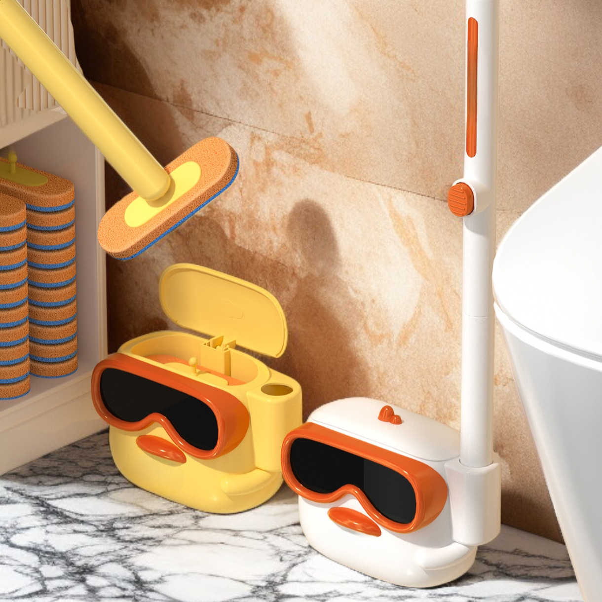 使い捨てトイレブラシのブラシ部分拡大画像