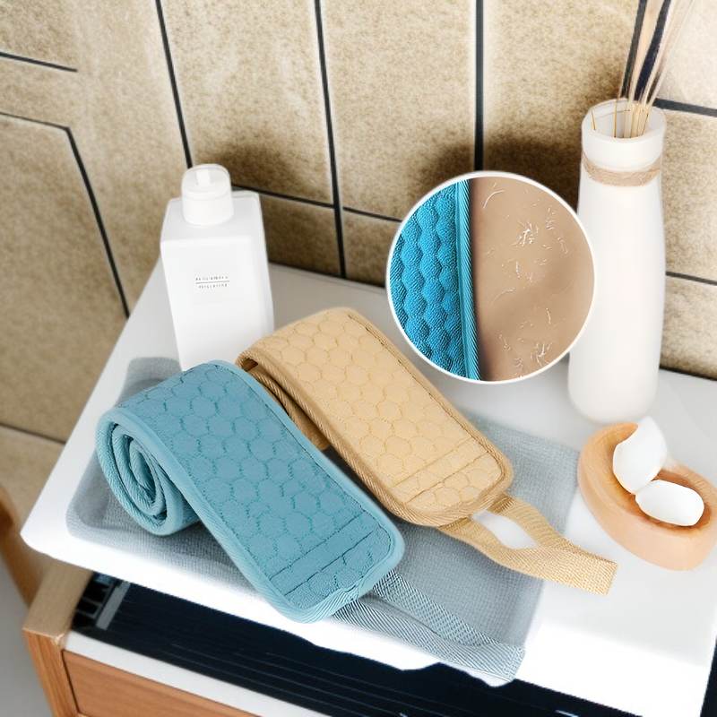 Dlouhý oboustranný ručník na mytí zad pro dospělé v koupelně