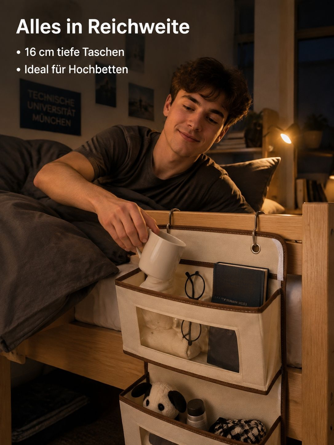 Étagère de lit sans perçage