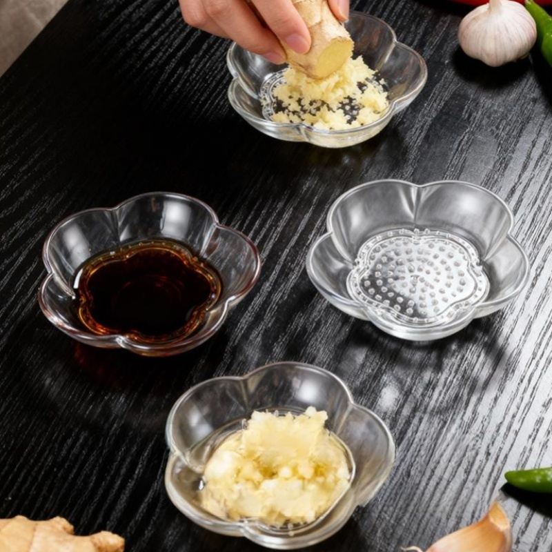 家用玻璃磨蒜器研磨盤多功能調味碟
