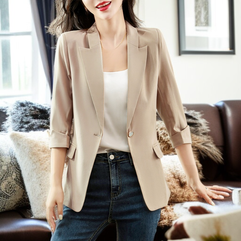 レディースカジュアル三分袖ショートジャケット