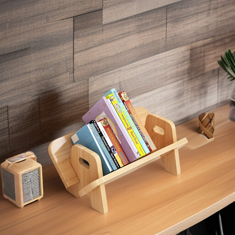 Étagère de bureau pour enfants en bois massif, installation sans perçage