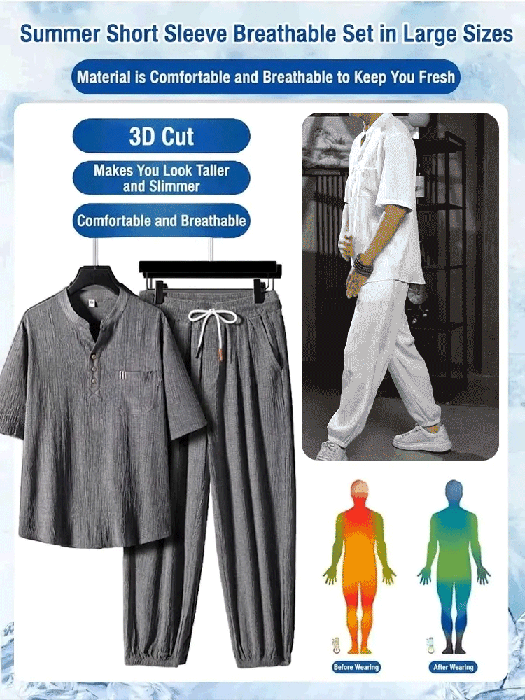 Summer Plus-Size Short-Sleeve Set — Breathable & Moisture-Wicking