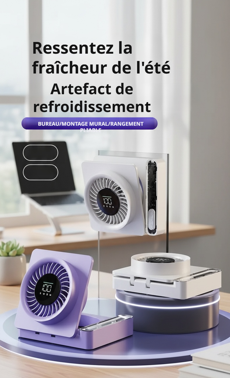 Ventilateur pliable silencieux vue de face