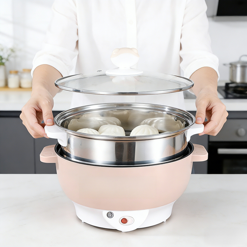 家庭用多用途ステンレス電気鍋電気ウォック蒸し器火鍋電気ホットプレート