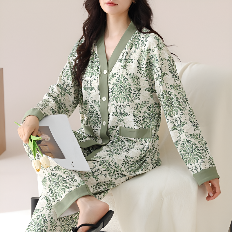 長袖開襟衫家居服