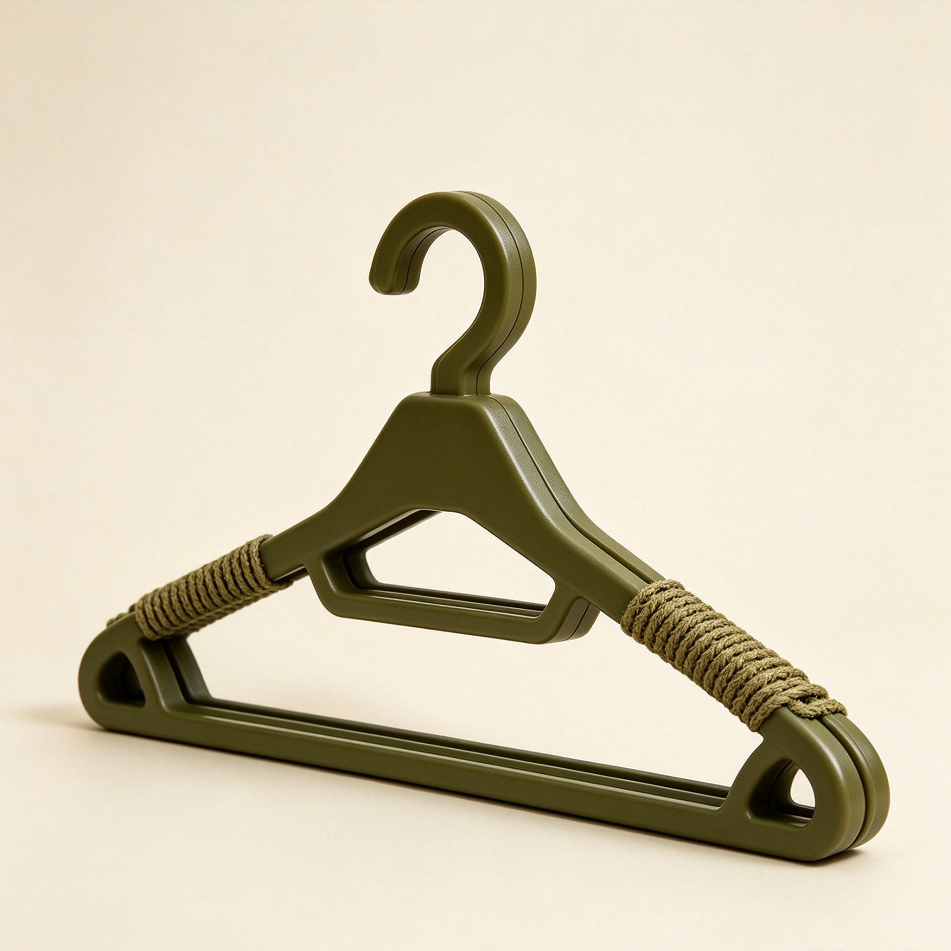 Rustic retro clothes hanger made with natural hemp rope