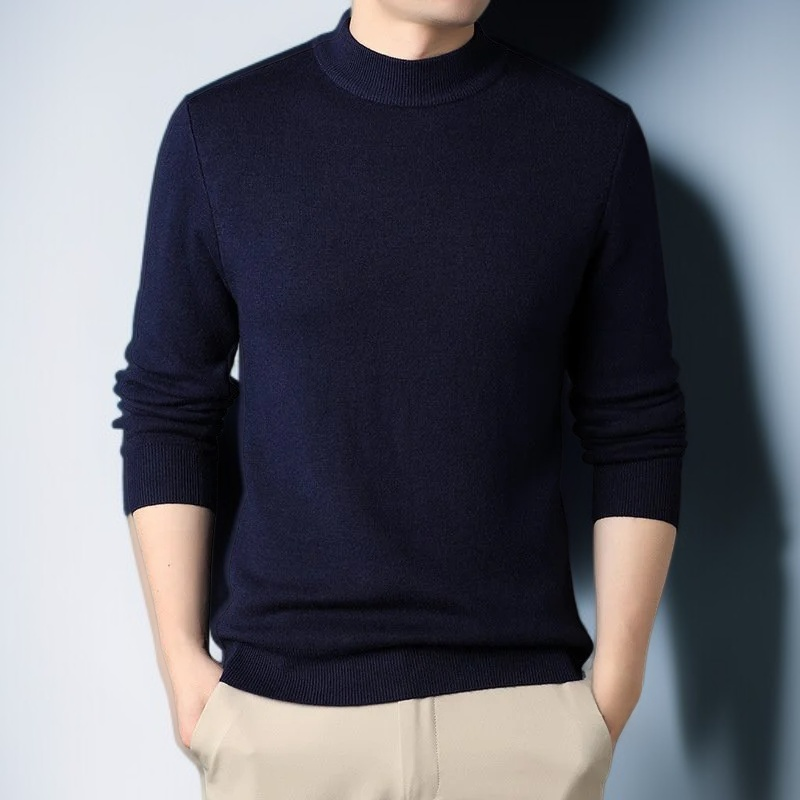 비즈니스 캐주얼 남성 스웨터 착용 예시