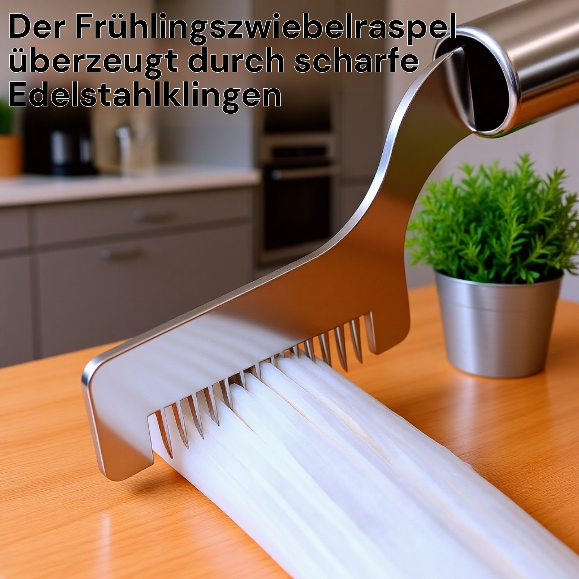 Küchen-Frühlingszwiebelschneider, Frühlingszwiebelraspel, ultrafeiner Raspel.