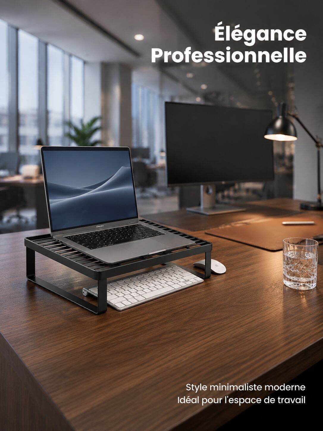 Rehausseur de bureau avec support de refroidissement pour ordinateur portable