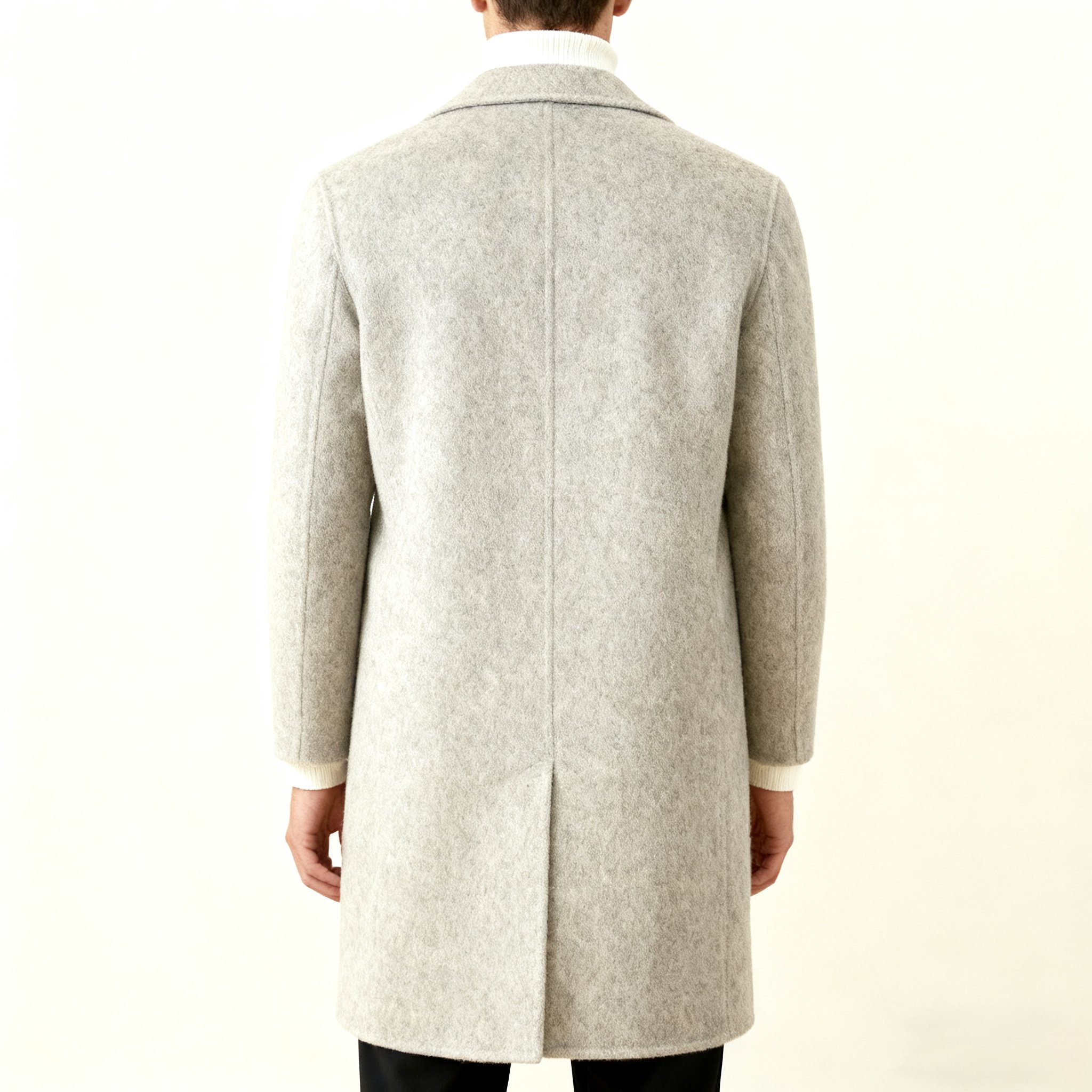 밝은 회색 울 코트
