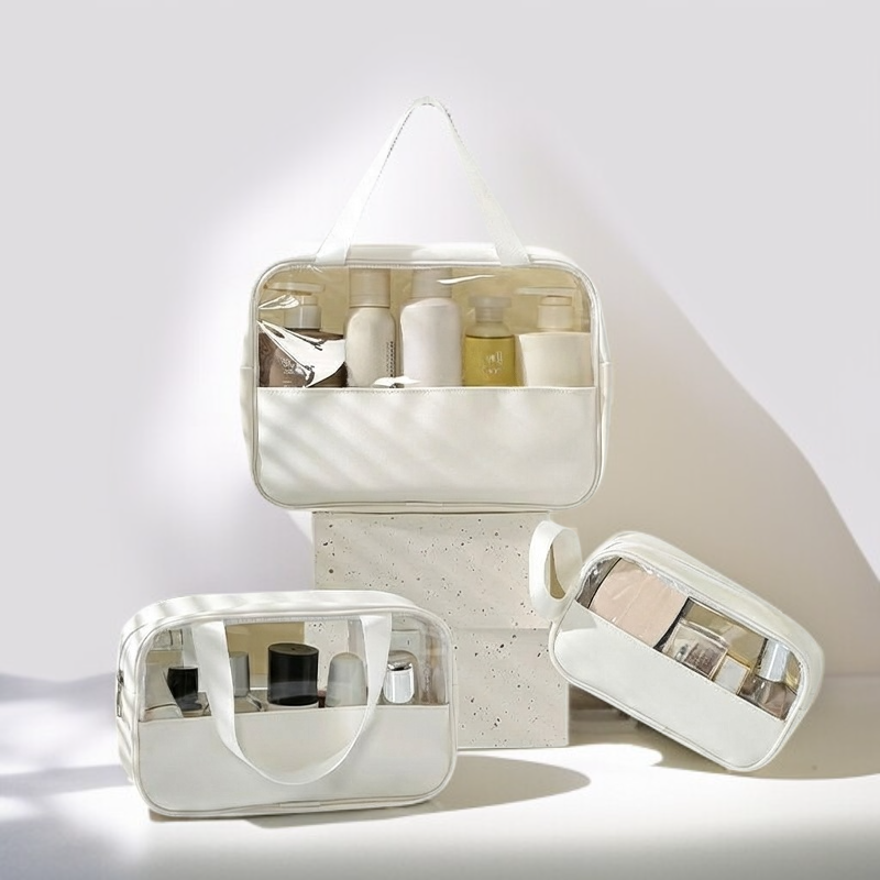 透明大容量ウォッシュバッグ 防水携帯用ハンドヘルド化粧品バッグ 旅行用大容量収納バッグ