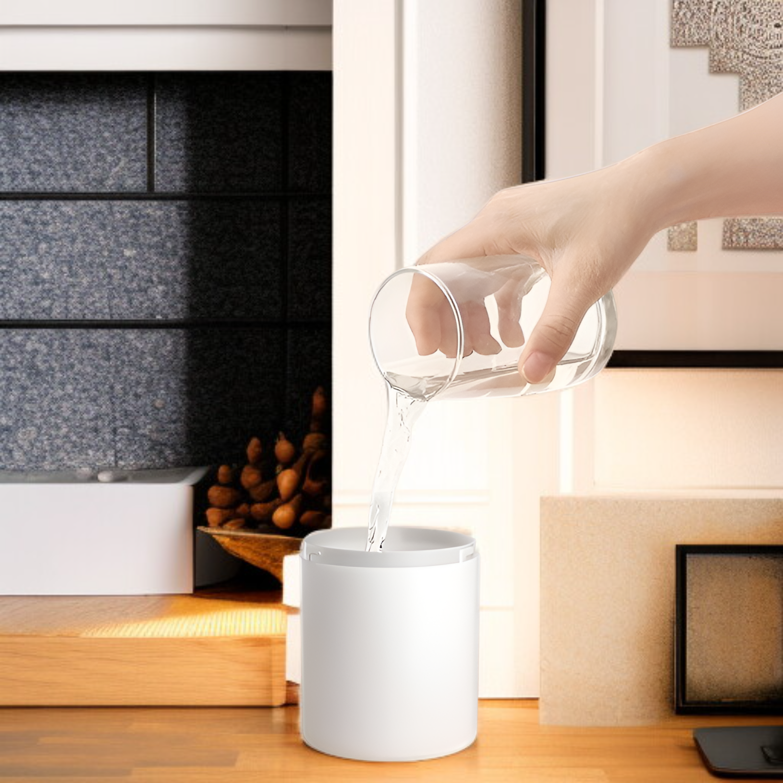 مرطب هواء مع بخاخ بسعة كبيرة للغاية، ضوء ليلي هادئ، مرطب ضباب كبير مزدوج النفاثات USB صغير الحجم